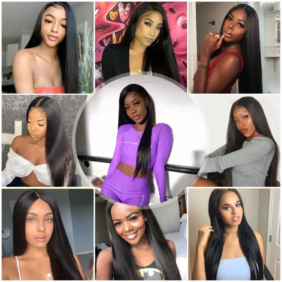 Mèches Naturelles Lisses pour Femme Noire, Extensions de Cheveux Humains Bruts, 10-30 Pouces, 1/3/4 Pièces