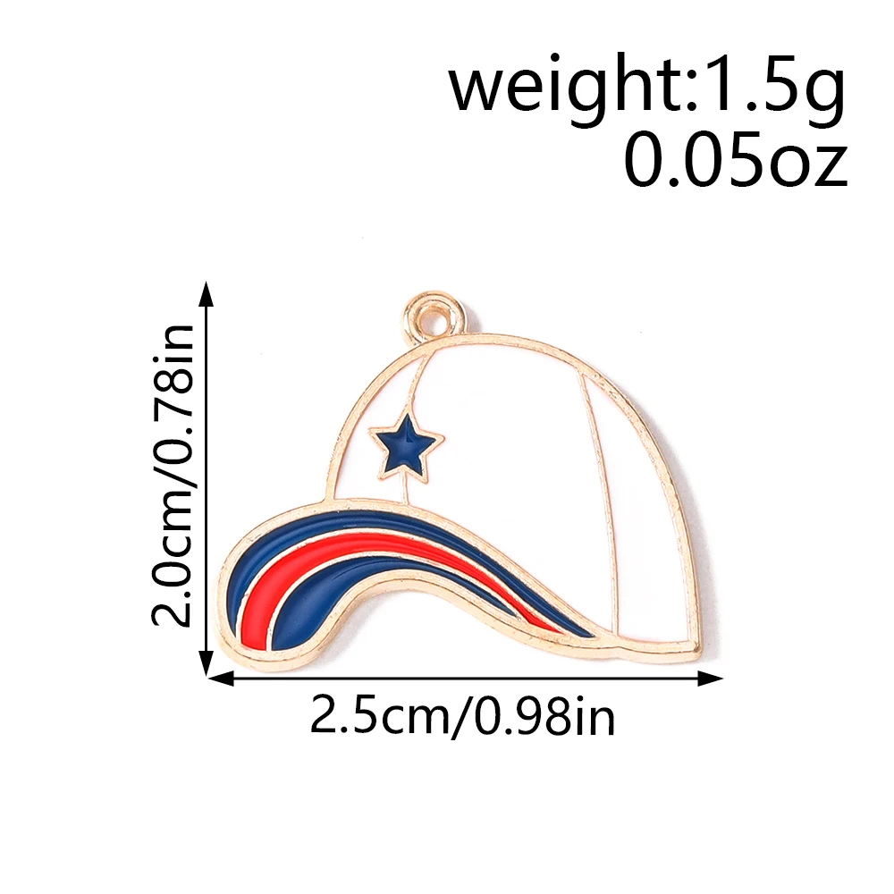 Tusember 10 Stück Emaille-Baseball-Anhänger, Baseballkappen- und Handschuh-Anhänger für DIY-Halsketten, Armbänder, Schmuckherstellung, Zubehör – Detail 8