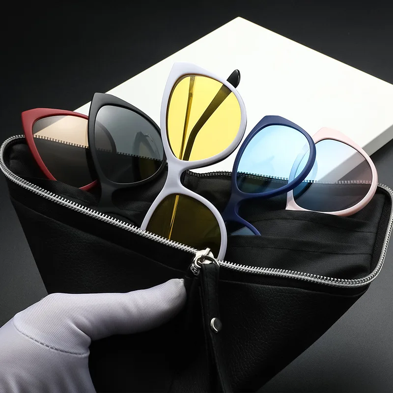 VCKA Custom Myopia Hyperopia Magnet Clip Polarized Sunglasses Prescription Glasses Diopter Women 2023 NewCat Eyes Eyewear