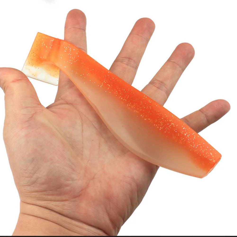 1 قطعة الصيد لينة إغراء 17 سنتيمتر/53 جرام مقلد الصوت مطرز كبير مجداف الذيل سويم مع ضوء الليل البحر الصيد الطعم اكسسوارات #4