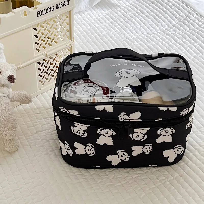 

Design A Large Capacity Teddy Dog Portable Makeup Bag Portable Travel Wash Garnish Storage and Organize Bag