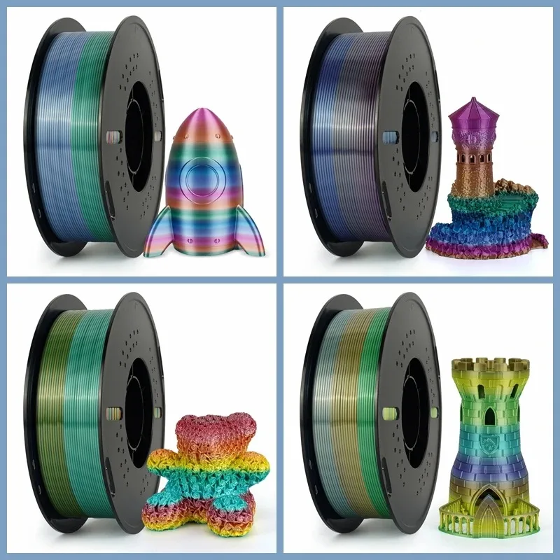 3D Printer Filament PLA 1kg 1.75mm Silk Printing Filament Chameleon Material ﻿