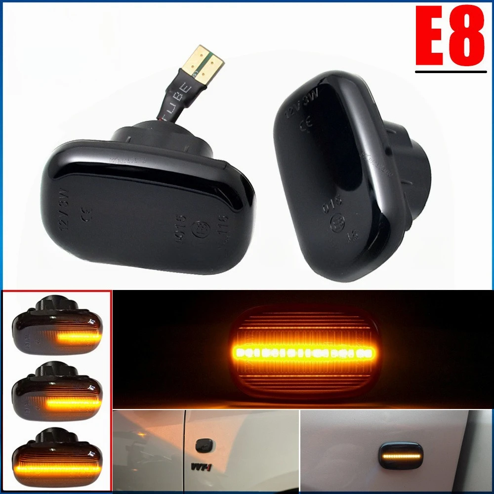 Amber Sequential LED Side Marker Lights For Toyota Hilux Corolla RAV4 Prius Yaris Lexus