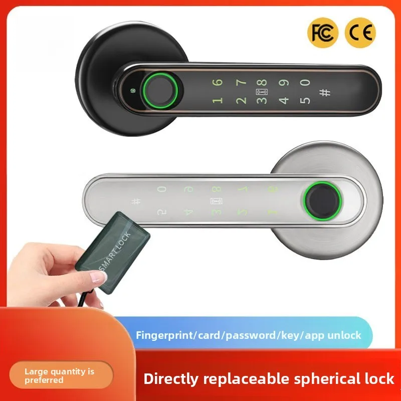 Fingerprint lock, Bluetooth graffiti indoor wooden door, room bedroom office hotel password door lock, smart lock