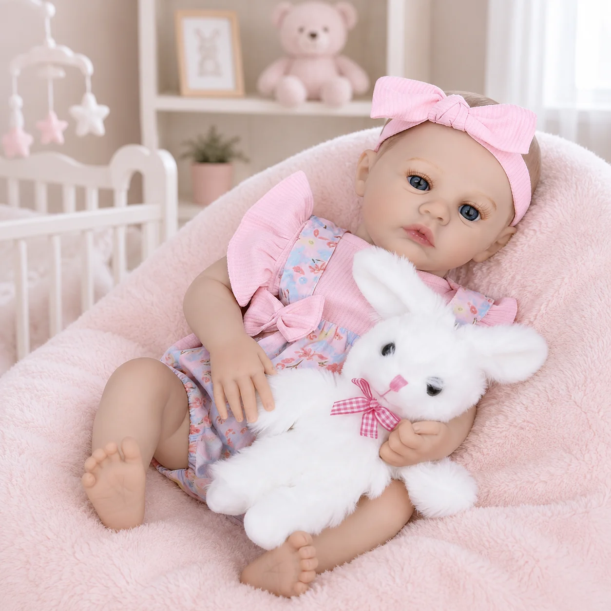 リボーンドール-18インチのリアルな女の子の赤ちゃん人形、キュートで柔らかいビニールボディの本物そっくりの赤ちゃん人形、3歳以上の子供向けギフト