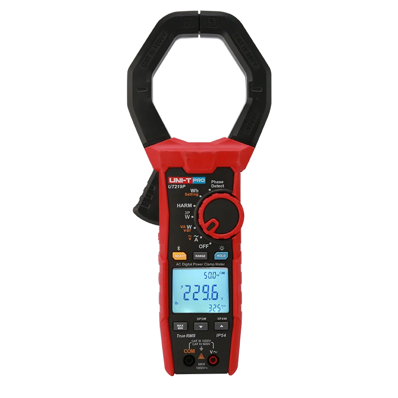 UNI-T UT219P Power Harmonics Clamp Meter Smart Harmonic Analysis/Phase Angle Current Test,AC Voltage Power Clamp Meter