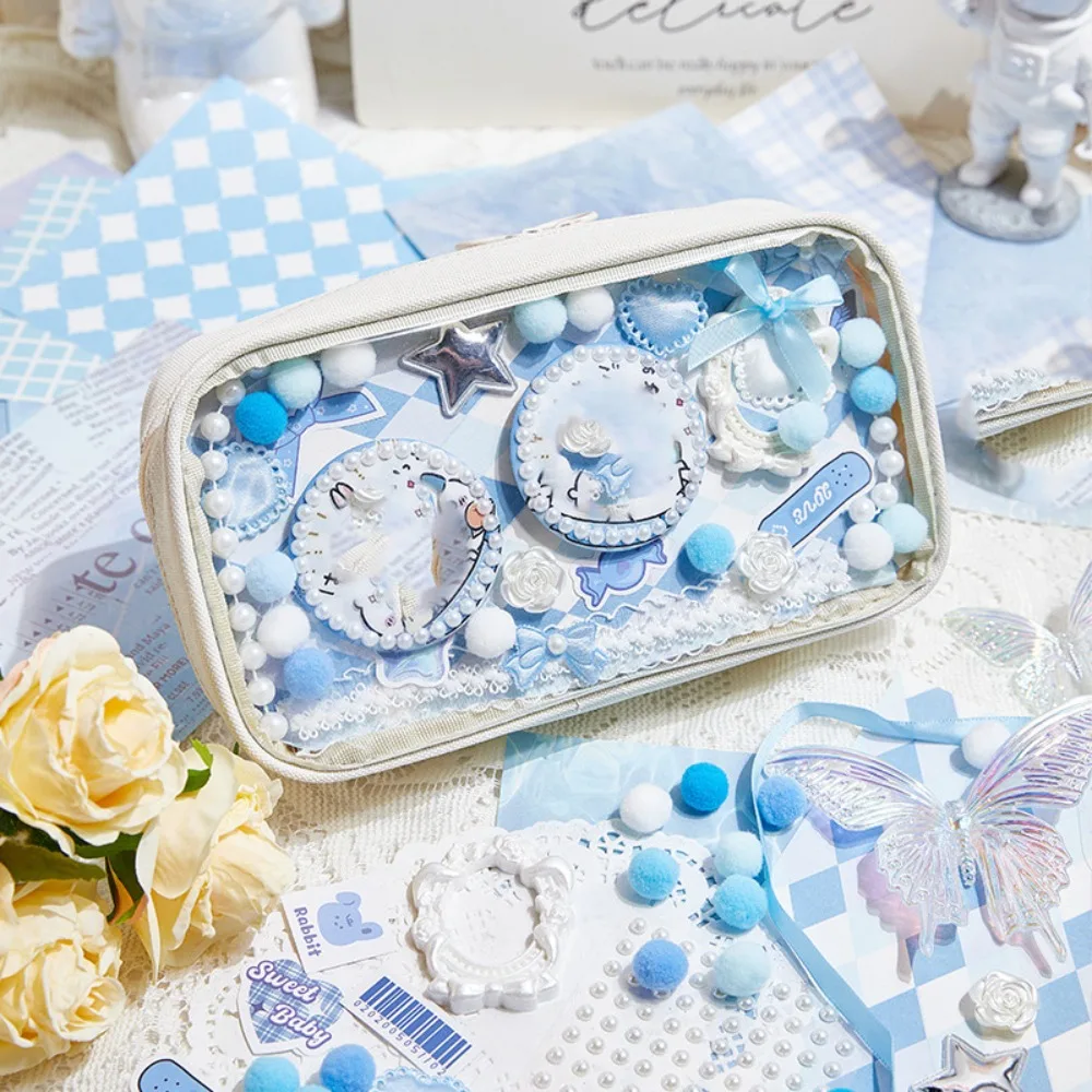 Retro DIY Itabag Insert Material Two-dimensional Flower Lace Ribbon Bag Decoration Accessories Paper Stickers Candy Colors