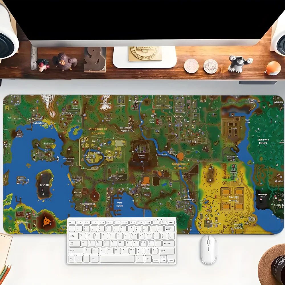 

Винтажный коврик для мыши с картой, милый игровой коврик для мыши XXL, резиновая основа с прошитыми краями, нескользящий настольный коврик, компьютерные большие настольные аксессуары