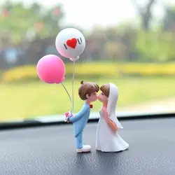Car Decoration Cartoon Cute Couples Action Figure Figurines Balloon Ornament Auto Interior Dashboard Accessories for Girls Gifts