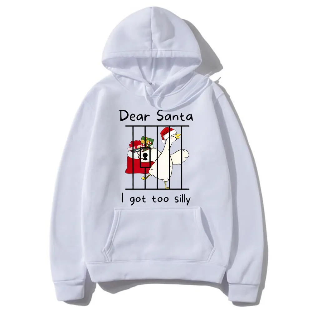 مضحك عزيزي سانتا حصلت على سخيفة جدا أوزة ميمي الجرافيك هوديي الرجال النساء عادية القطن خمر البلوز عيد الميلاد ميرش الملابس #2