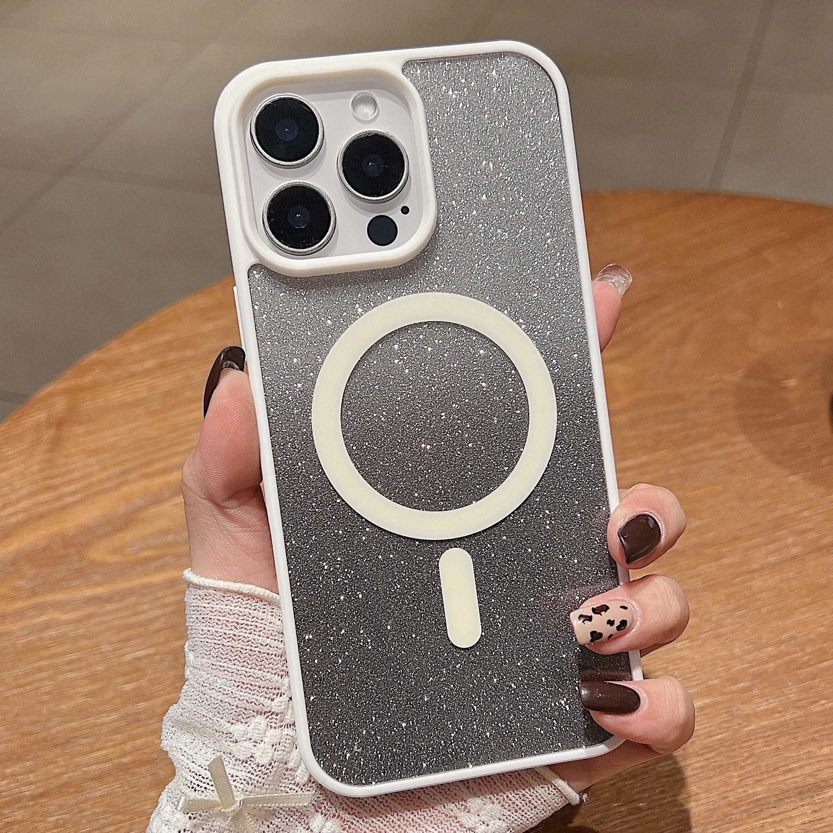 

Cute Macaron Gradient Glitter Magnetic Case For iPhone 16 17 15 14 Pro Max Shockproof Soft TPU Cover For MagSafe 13 12 11 Shell