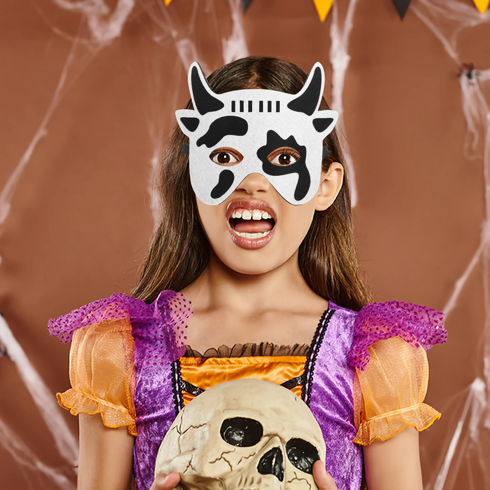 

4Pcs Cartoon Animal Masks Felt Material Comfortable Lightweight Birthday Party Halloween Role Play Animal Mask