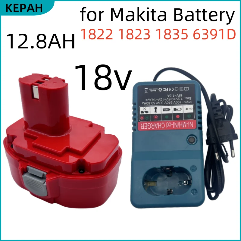 

A18 18V 12800Ah Battery for Makita 1822 1823 1835 6391D 6343D 4334D 8443D UB181D ML183 192826-5 Battery 18 Volt Tool