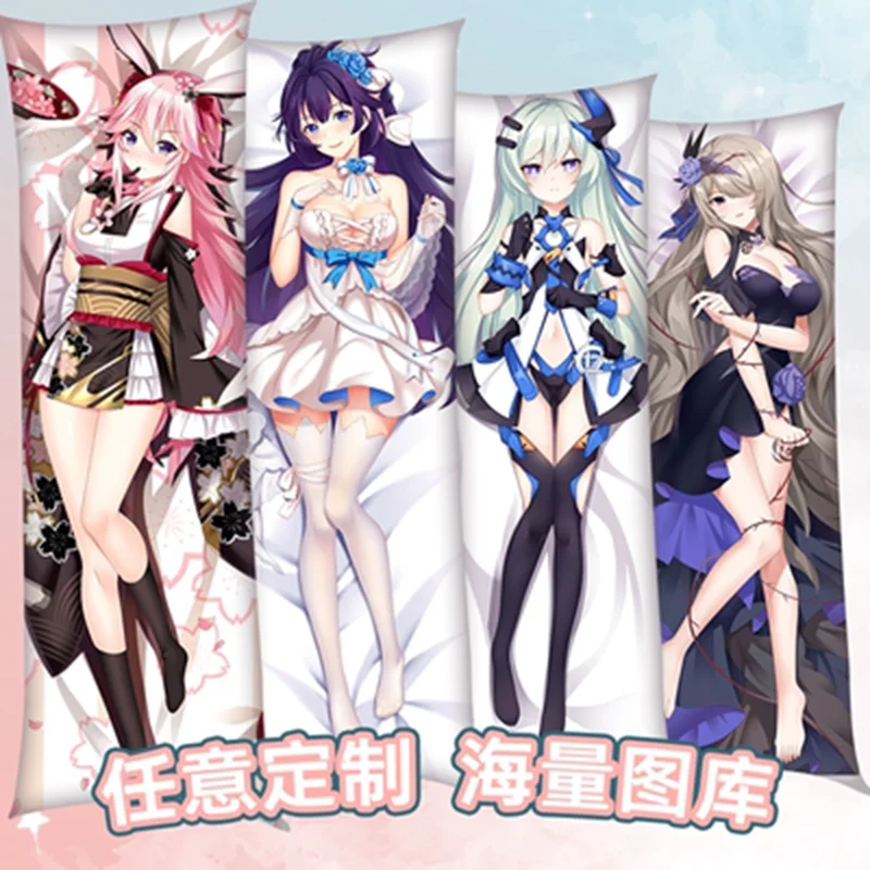 

180cm Honkai Impact 3 Bronya Raiden Mei Yae Sakura Theresa Rita Pillow Cushion Cover Cute Cool Male Otaku Bedding Pillow Case