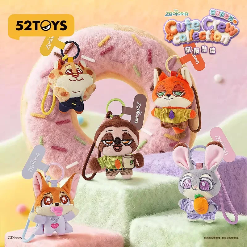 

52TOYS Officially Licensed Zootopia Sloth Plush Phone Strap Blind Box Cute Cartoon Bag Charm Phone Accessory For Anime Collector