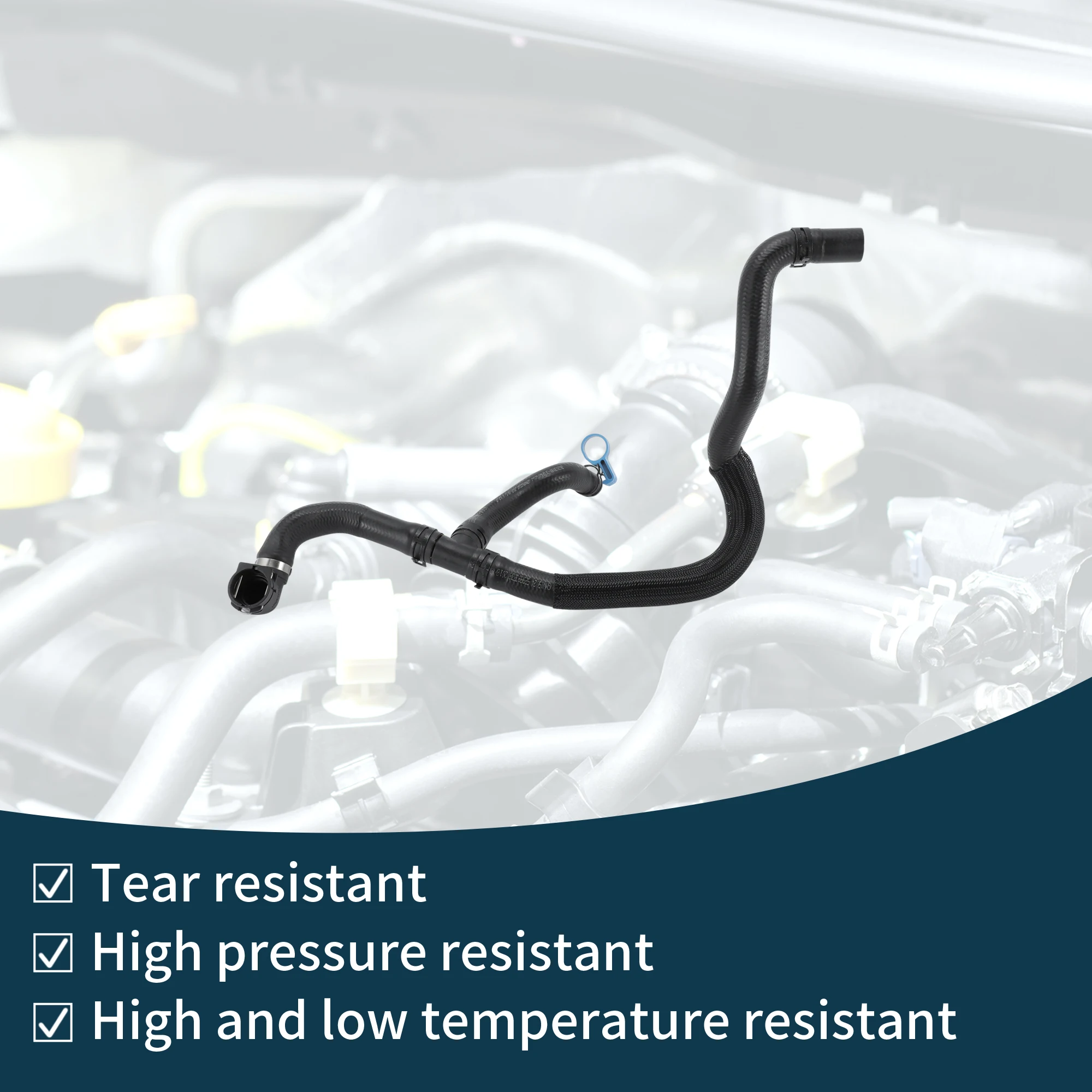 UXCELL ラジエーターホース ヒーターホース No.26203090 ビュイック ベラーノ 2018-2019 用 ラバー冷却ホース ブラック 1 個