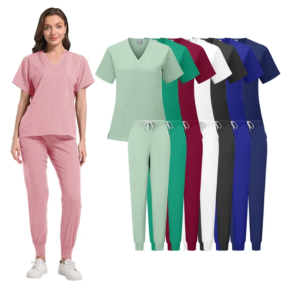 NEW Pet Hospital Work Clothes Scrub Set Beauty Salon Uniforms Pockets Health Services Suit Comfortable Medical Surgical Uniforms