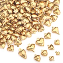 20pcs Small Heart Charms Stainless Steel Love Hollow Pendants for DIY Necklace Bracelet Jewelry Making Crafts Finding