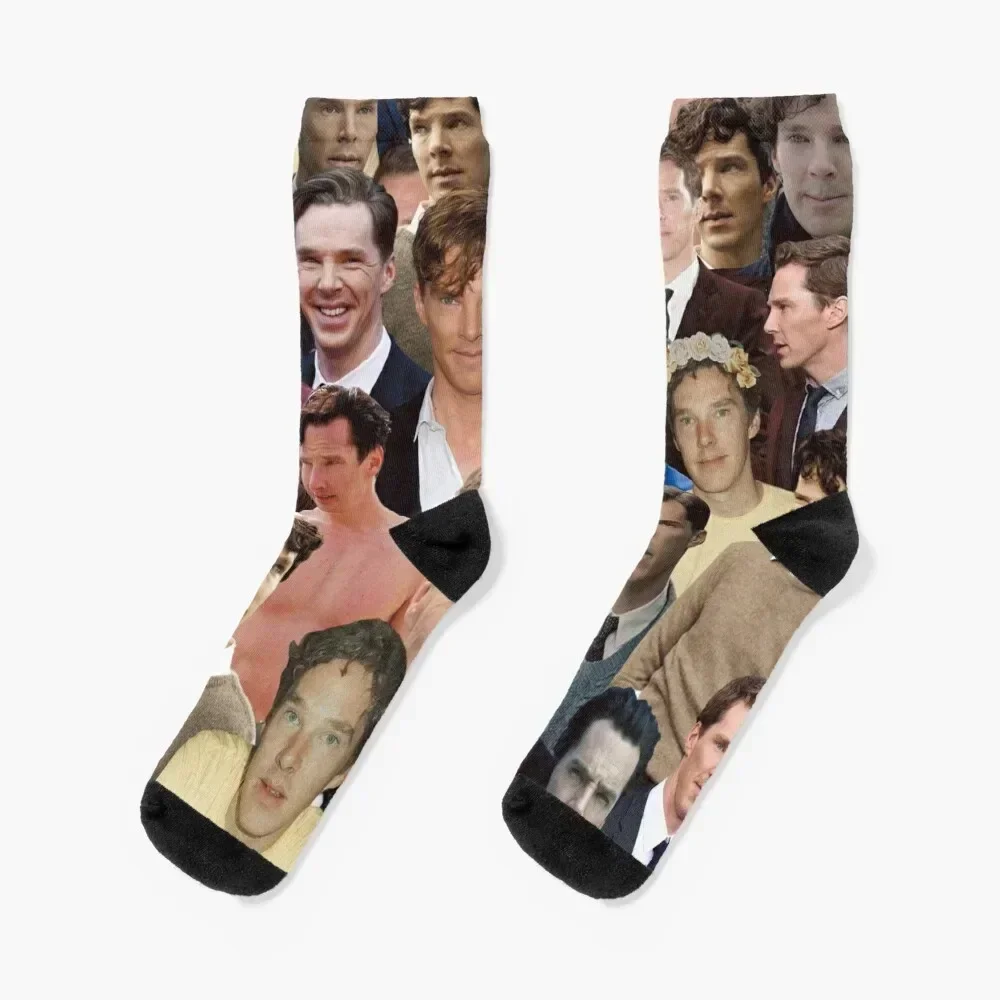 

Benedict Cumberbatch photo collage Socks New year's men cotton high quality Heating sock Socks For Man Women's