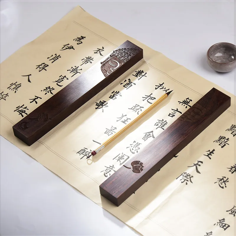 Creative Lovely Ornament Book Press Paperweights Chinese Painting Calligraphy Brush Paperweights Sandalwood Carving Paperweights