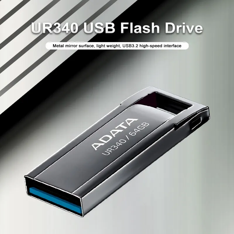 Dyski flash USB ADATA Pen Drive UR340 Metal Pendrive 32GB 64GB 128GB 256GB CLE USB 3.2 Flash Disk Mini-klucz Memory Stick 3.0