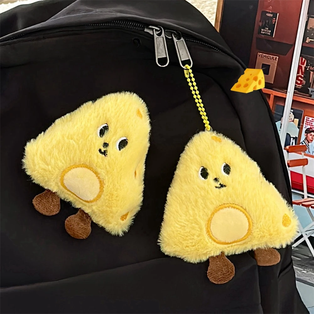 1pc Kawaii dessin animé fromage en peluche poupée jouet sac pendentif accessoires Cosplay broche portefeuille en peluche fromage cadeau d'anniversaire