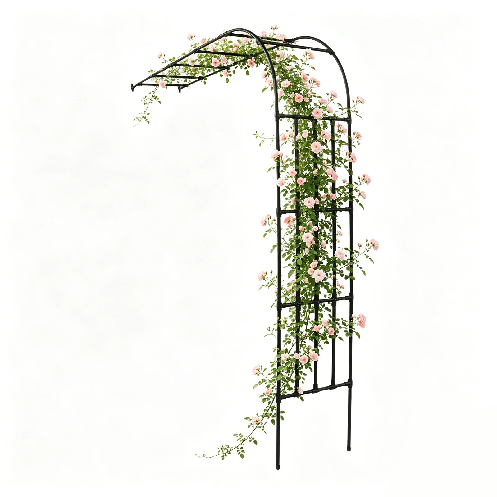 240*50*260cm Half Side Garden Arch Trellis, Steel Semi Arch Plant Climbing Support, Free Standing Wedding Arch Trellis For Plants To Climb On And Patio Balcony Lawn Decor