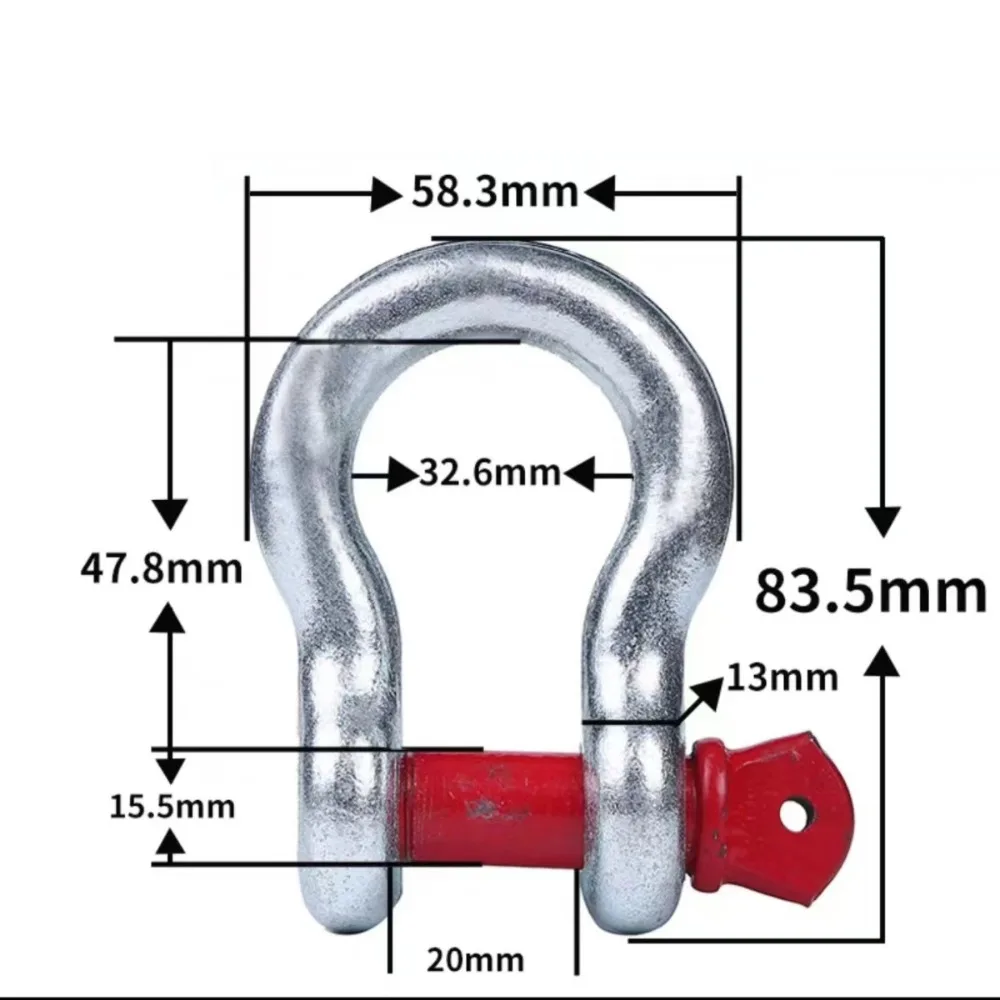 3Ton Working Load D Ring Shackles Forged Carbon Steel Heavy Duty Shackle Hitch Receiver Bow Shackle Rigging Applications