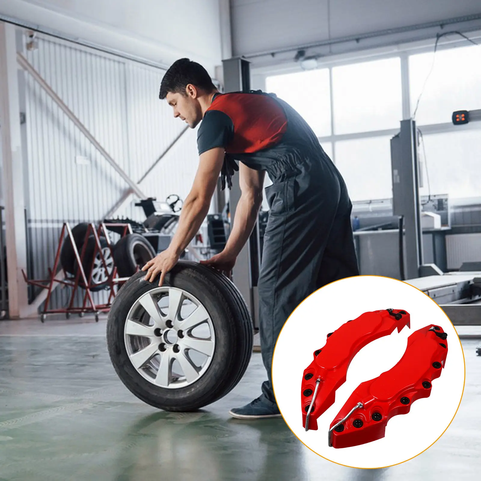 

1Pair Caliper Cover for Car ABS Durability Excellent Performance Rear Brake Caliper Covers Wheel Enhancement Aesthetic Upgrade