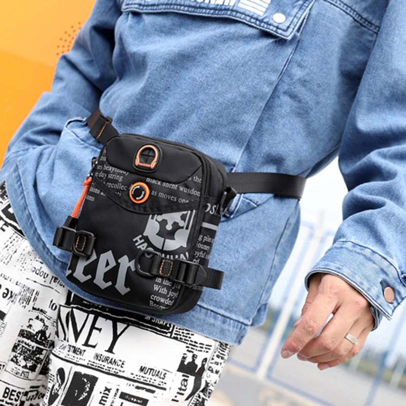 Men Mini Cross Body Messenger Shoulder Fanny Bag Multi-Purpose Fashion  Waterproof Nylon Male Small Waist Pack Bag