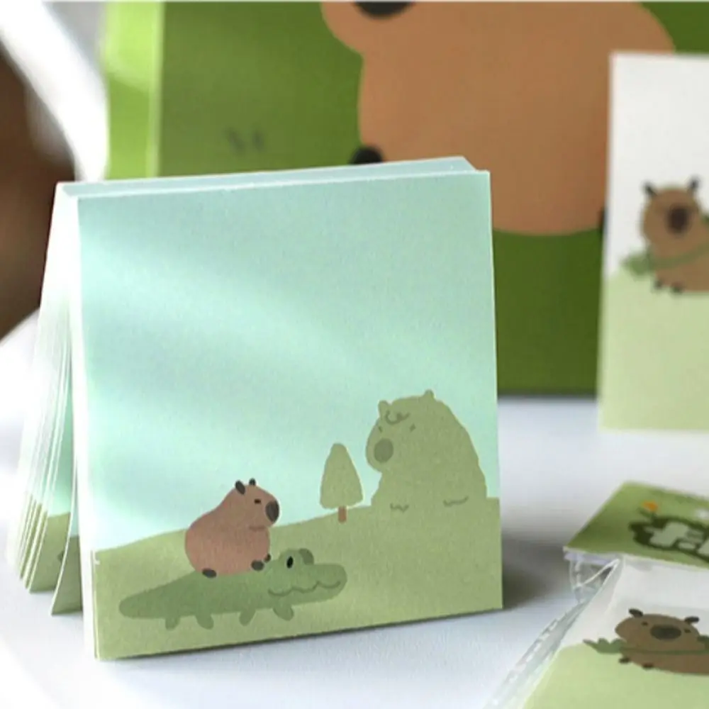 100 Sheets Notebooks Capybara Capybara Memo Pad Posted Ins Notepad Kawaii Cartoon Message Paper Office
