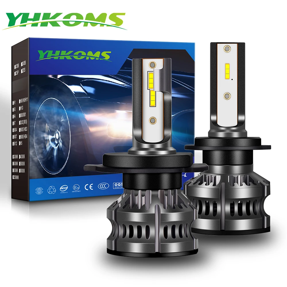 YHKOMS 2 Pcs H4 H7 LED 4300K 6500K 8000K Car LED Headlight H8 H9 H11 H1 Auto LED Bulb 120W 20000LM Fog Lamp  Turbo Lampada 12V