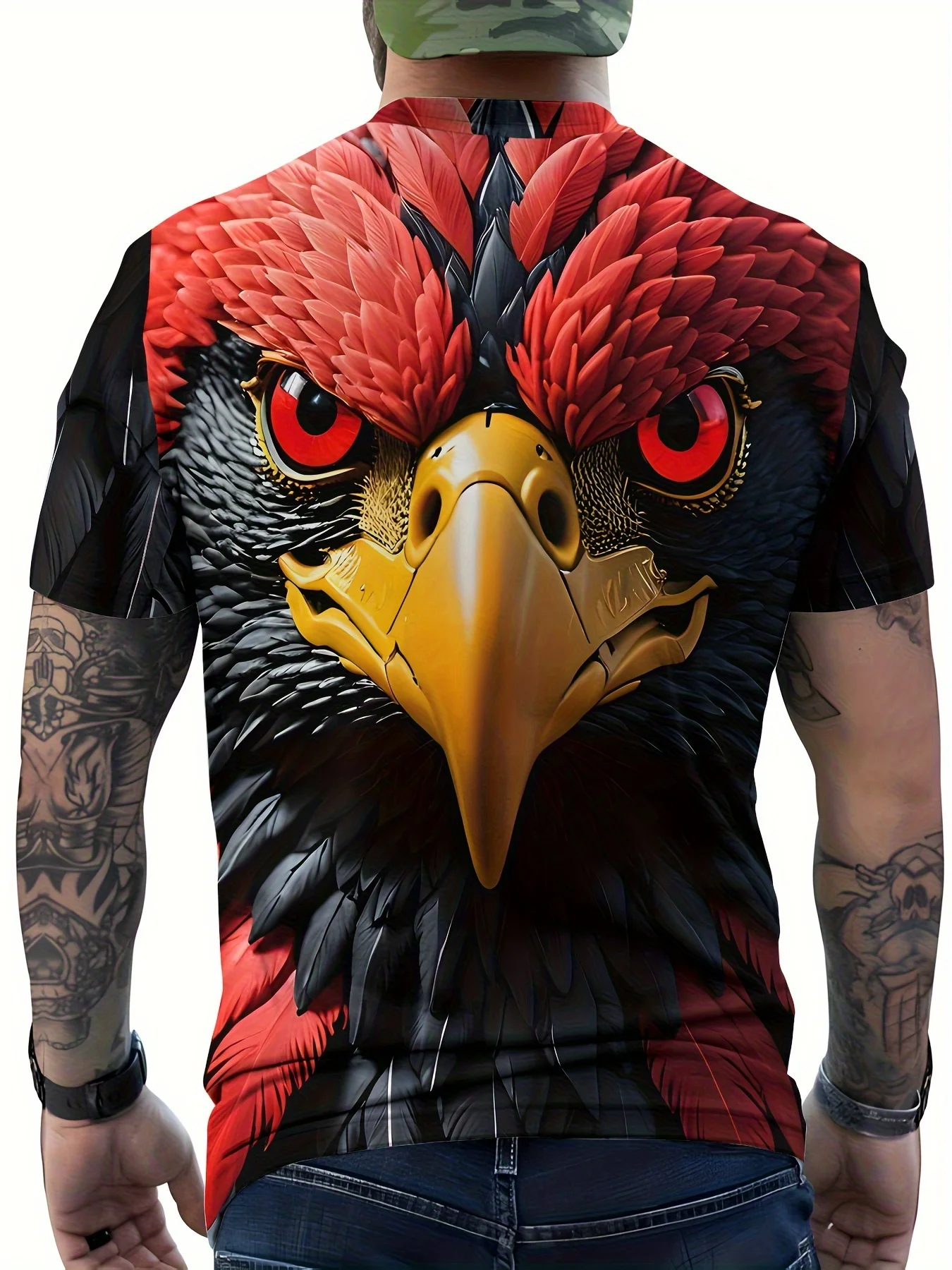 تي شيرت رجالي بنمط ثلاثي الأبعاد، نسخة عادية، ملابس غير رسمية، ملابس يومية وحفلات، أزياء حضرية، تصميم أنيق #3