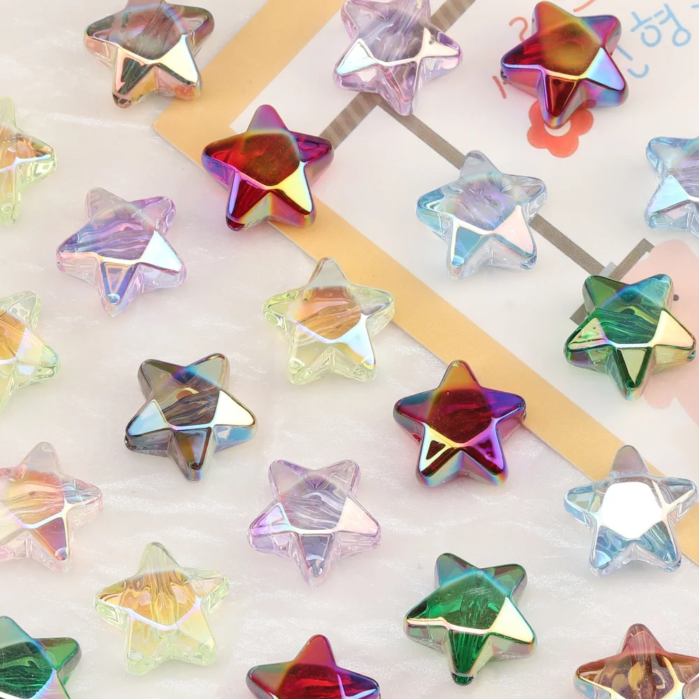 

Cordial Design 100Pcs 19*19MM DIY Beads Making/Hand Made/Star Shape/Aurora Effect/Acrylic Beads/Jewelry Findings & Components