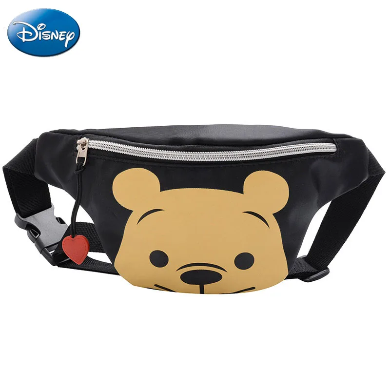 Disney Kids Waist Bag Boys Girls Fashion Casual Waist Bag Pooh Bear Outdoor Zipper Fanny Pack Sports Belt Pouch Crossbody Bag