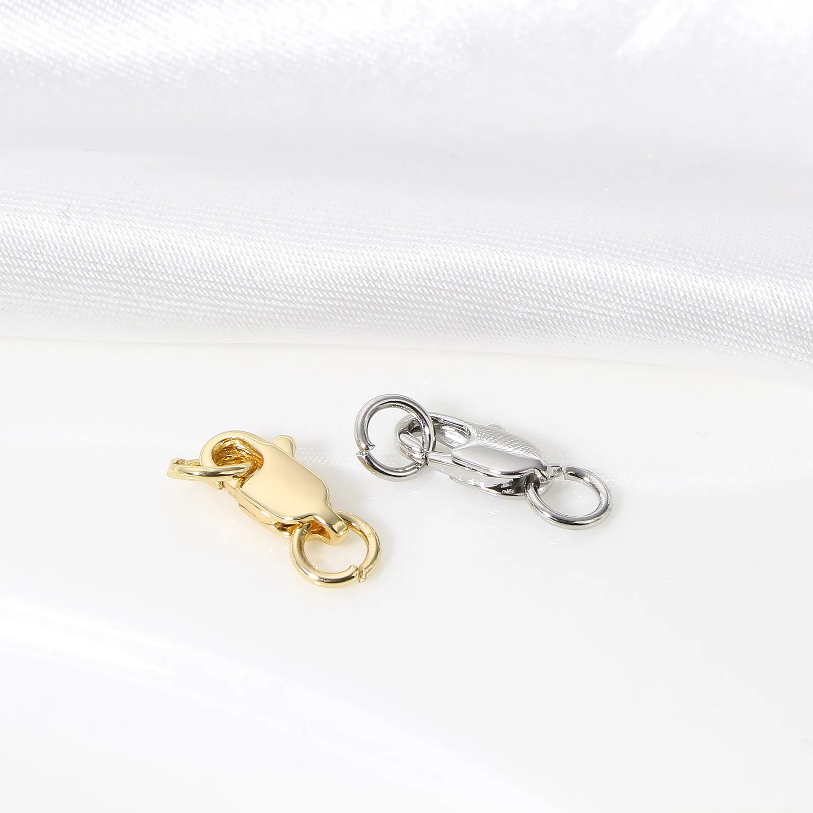 5PCs Copper Lobster Clasps Hooks Connectors With Open Jump Ring For Jewelry Making Diy Bracelet Necklace Craft Findings 17*5.5mm