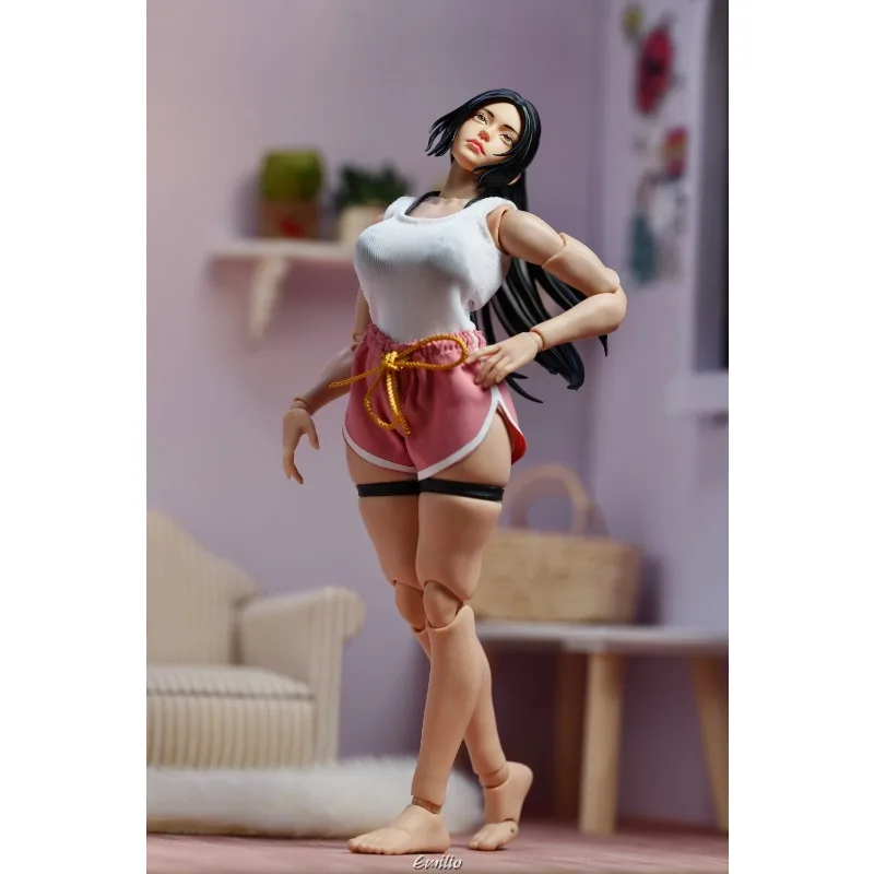 Weibliches Freizeit-Sportset im Maßstab 1:12, Weste, kurze Kleidung, Modell für 6'' Nottaa Actionfiguren, Körpersammlung, Geschenk