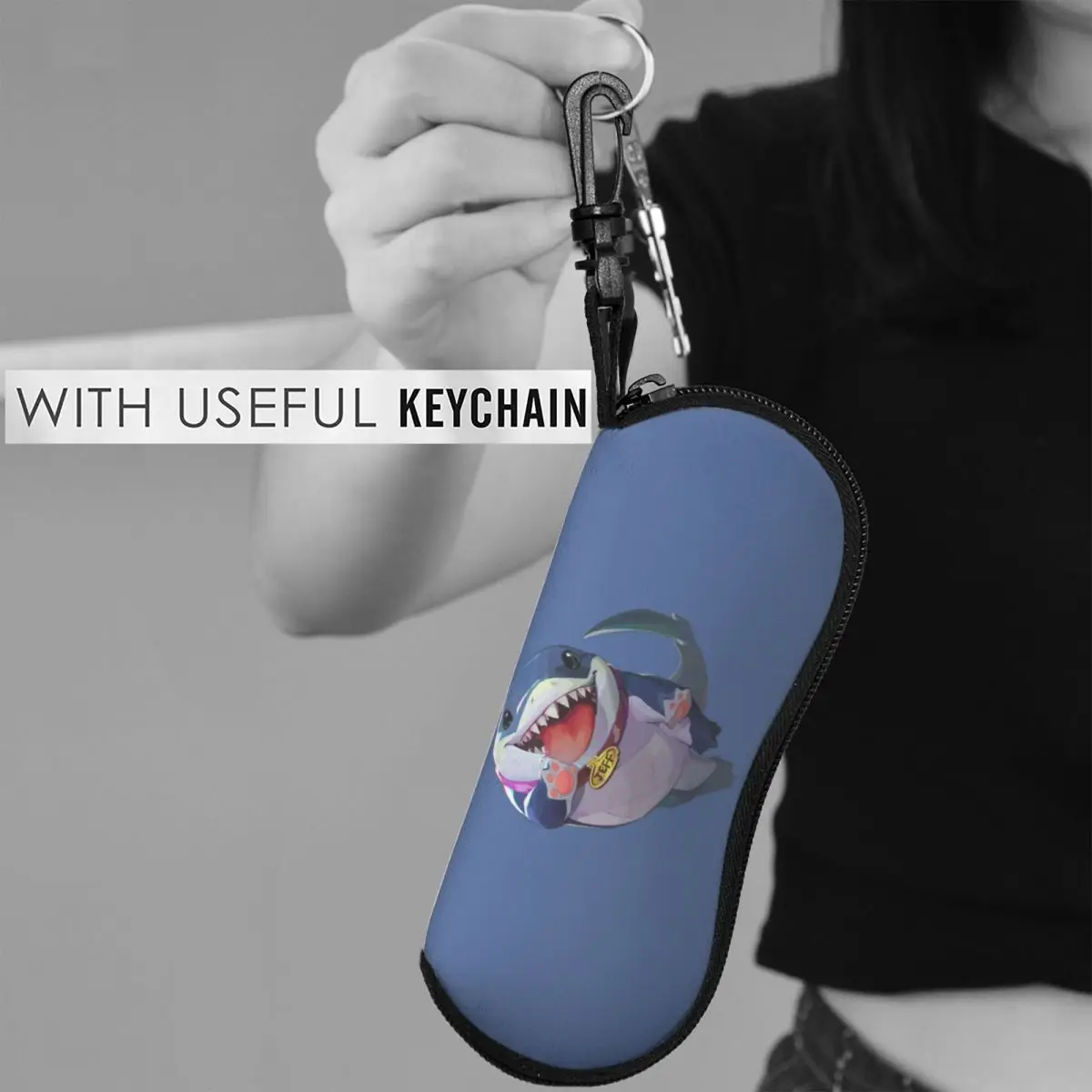 Jeff The Land Shark 쉘 안경 케이스 보호대 선글라스 박스 여성 남성 소프트 안경 가방 파우치