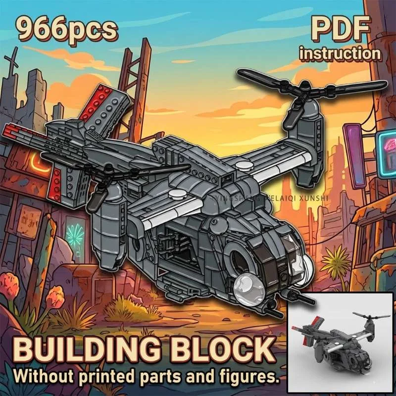 

Модель военного транспортного самолета VTOL с двумя наклонно-роторными пропеллерами MOC Grey Falowt