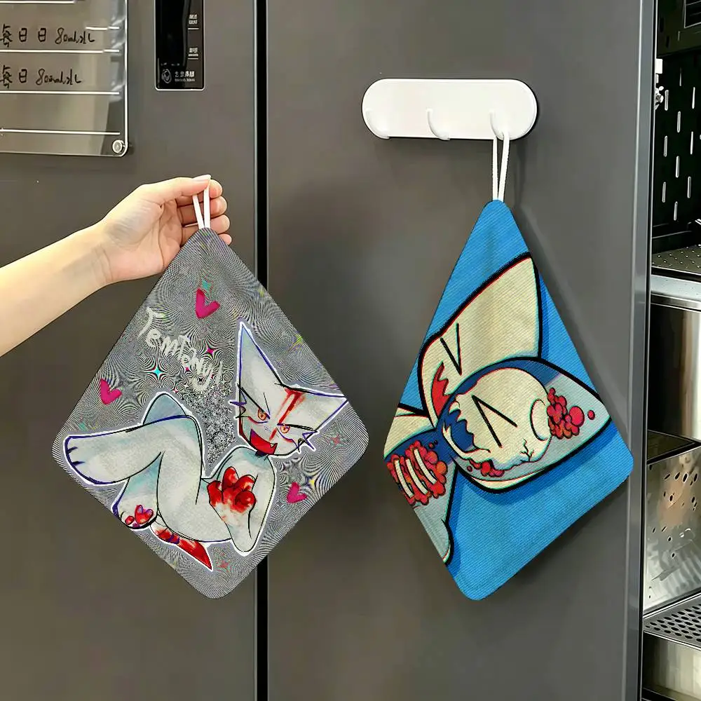 Hip Hop Music Femtanyl Polyester Cotton Hand Wiping Towel, Hanging Design, Durable for Household Restaurant Toilet Use