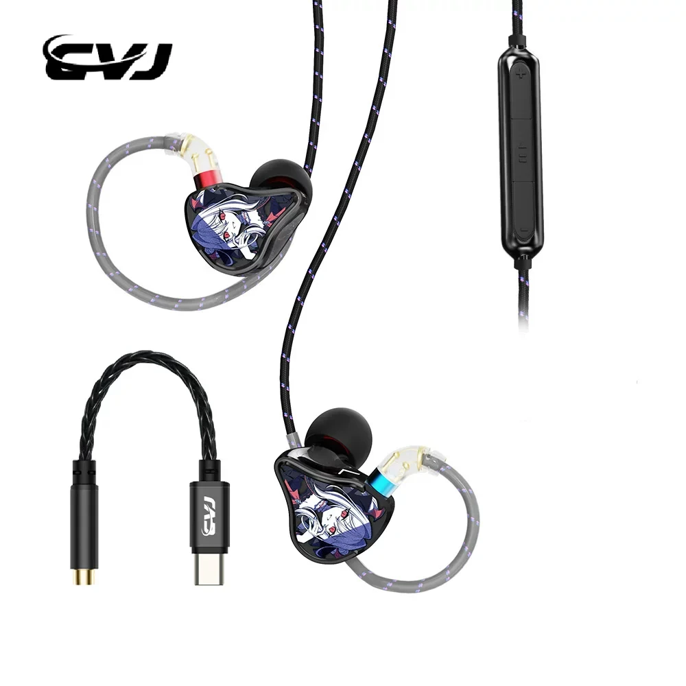 CVJ Vivian+CT3 インイヤーモニターイヤホン 10mmダイナミックドライバー HiFi品質 IEM 3.5mm to Type-C 着脱式ケーブル 音楽ゲーム用