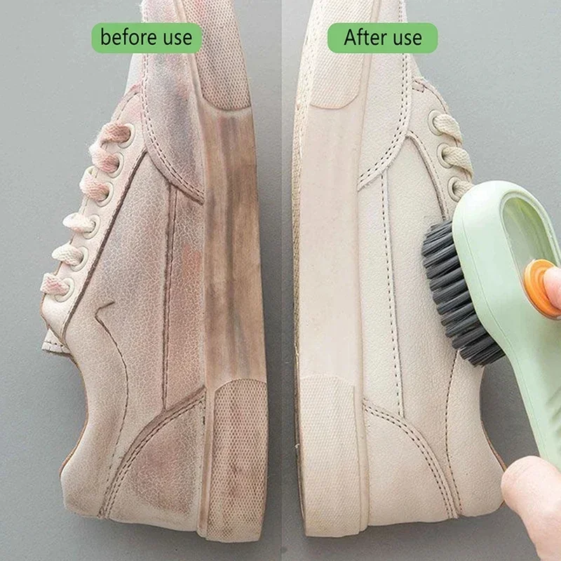 Shoe Brush Automatic Liquid Discharge Multifunctional Deep Cleaning Soft Bristles Household Laundry Cleaning Brush for Daily Use