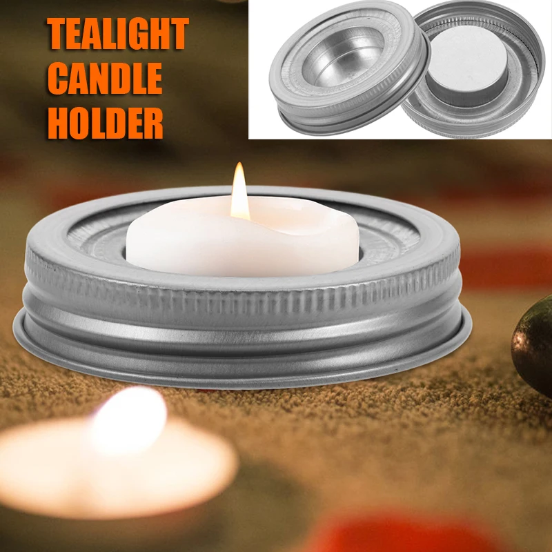

1 Set Stainless Steel Jar Candle Making Kit Tea Light Holders Lids - Diy Wedding Centerpiece Supplies - Candle Jar Lid Inserts