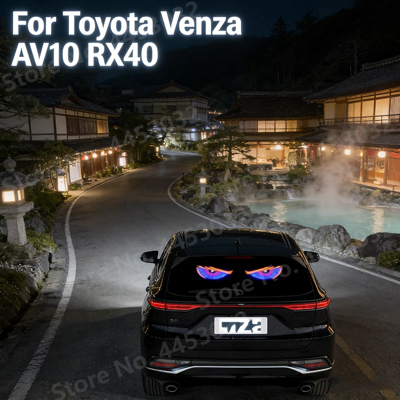 2Pcs Car Devil Eyes Atmosphere Light For Toyota Venza AV10 RX40 USB Creative Rear Window Warning Decor LED Flashing Lamp