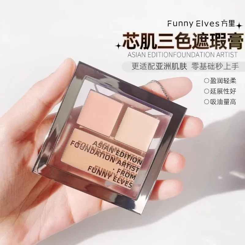 FunnyElves Concealer Palette Full Coverage Cream Matte Moisturize Conceal Dark Eye Circles Rare Beauty Face Base Korean Makeup