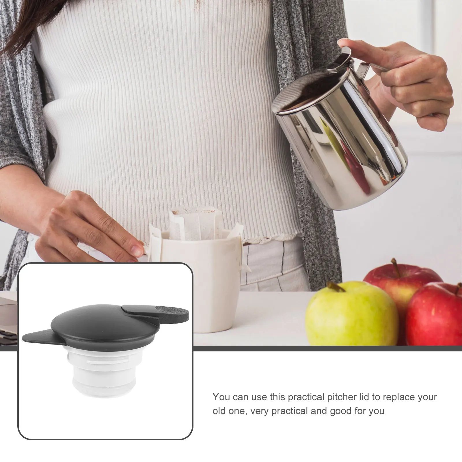 Wear-Resistant Silicone Plastic Anti-Leak Pitcher Lid Multi-Function Replaceable Compact Water Jug Cover for Household Coffee