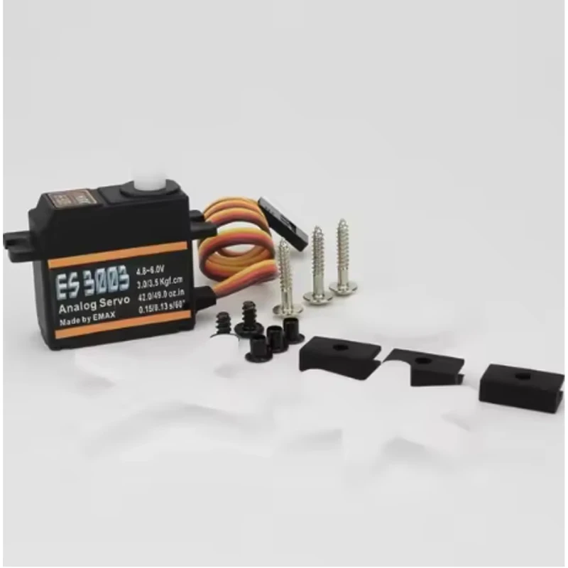 EMAX ES3003 Servo analógico de plástico 17,5g Servo impermeable con engranajes para RC coche helicóptero barco avión Accesorios