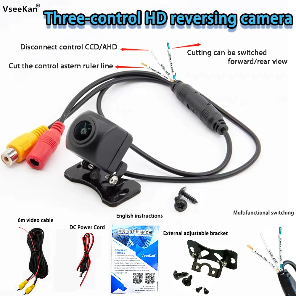 

Car Rear View Camera 12IR Night Vision Reversing Automatic Parking Monitor CCD IP68 Waterproof 180 Degree High-Definition Image