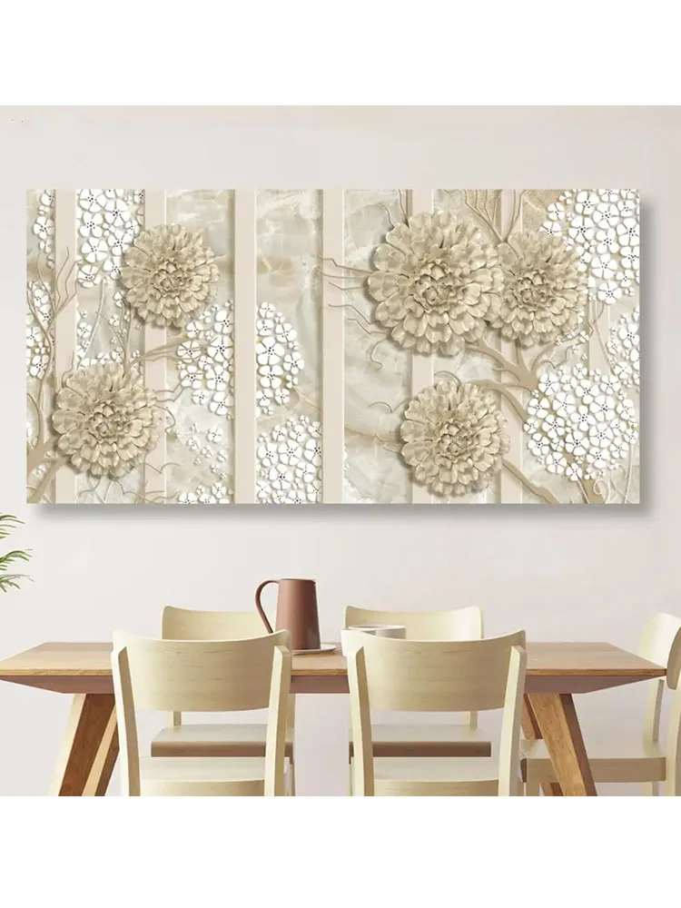 Abstract Flowers On A Marble Background 5D DIY Diamond Painting Embroidery Full Square/Round Diamond Mosaic Cross Stitch Gift