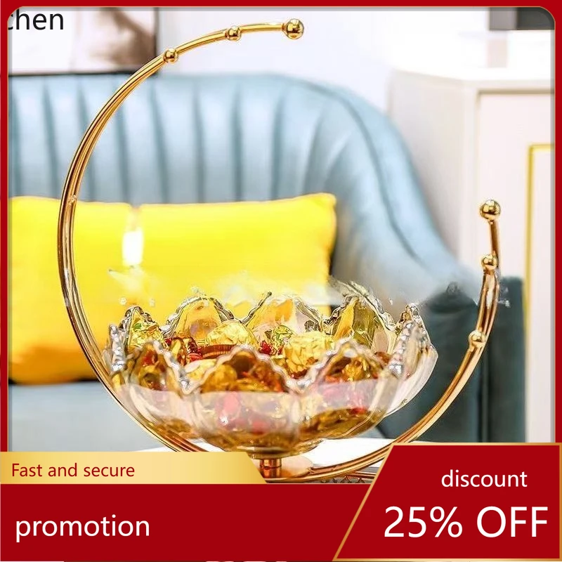 

H1 Dry Fruit Tray for Home Living Room, Carved Storage Snack Decoration, Metal Moon Electroplated Glass Ornament